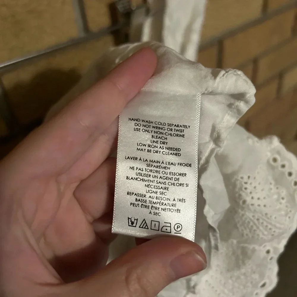 Anthropologie Maeve Seashell Shell Peplum Eyelet Tank Top White Size Small - Picture 6 of 7